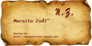 Mersits Zoé névjegykártya
